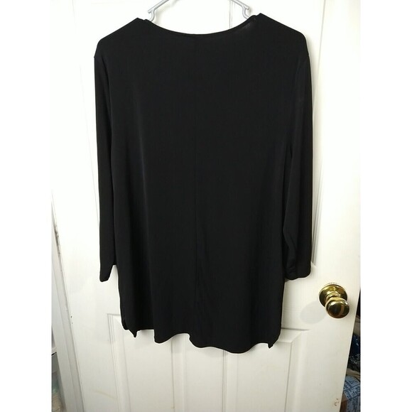 Chicos Black Keyhole Neck Hi Low Hemline. Size 3/L - Picture 11 of 11